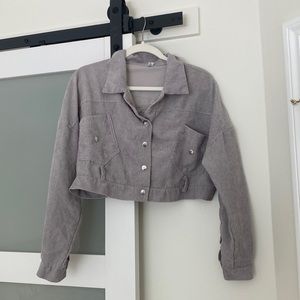 Corduroy Material Cropped Overshirt Jacket in Small